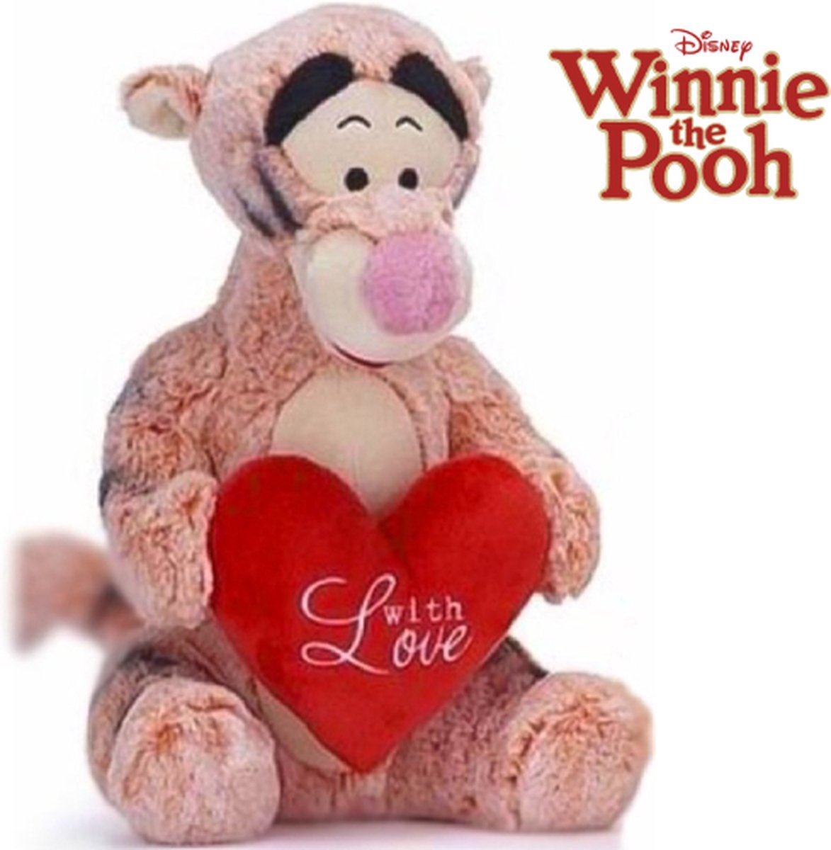 Disney Winnie The Pooh / Winnie De Poeh - Teigetje - Knuffel - Met Hart - Pluche - 27 cm