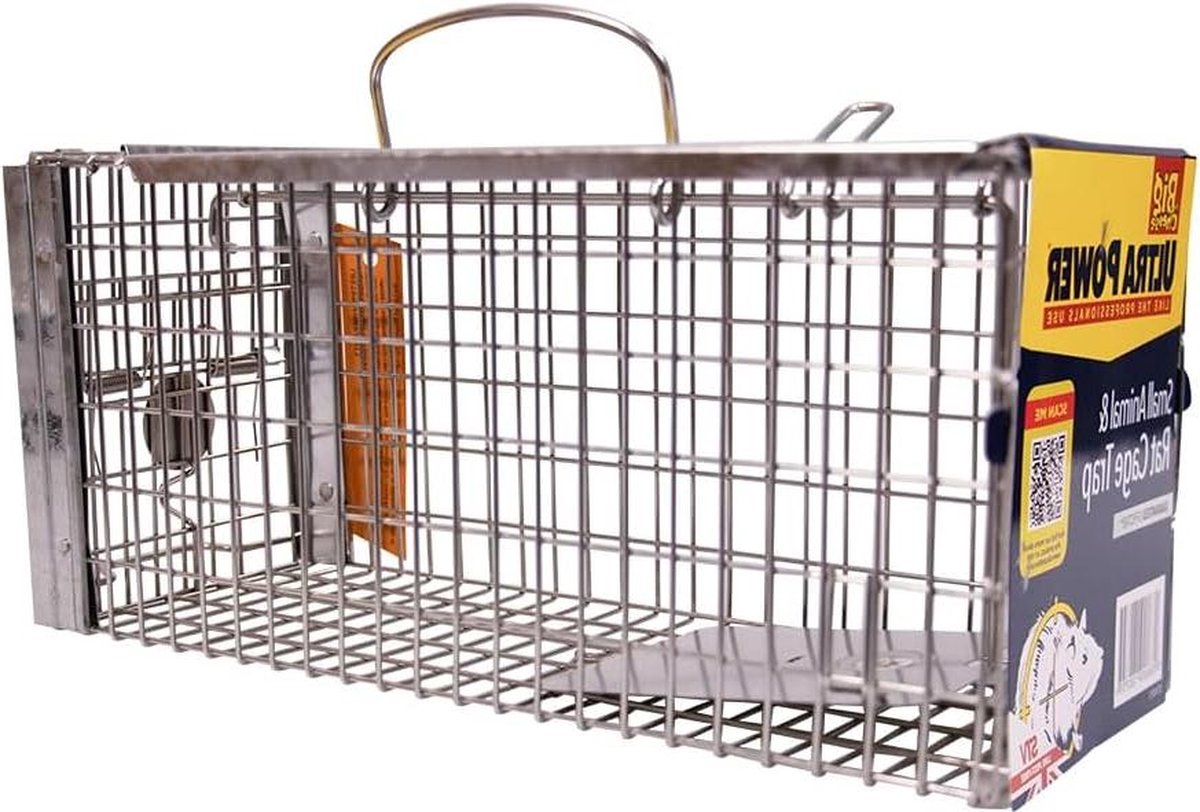 Humane Rat Trap binnen en buiten - Levend vangen van knaagdieren - Roestbestendig - Zilver