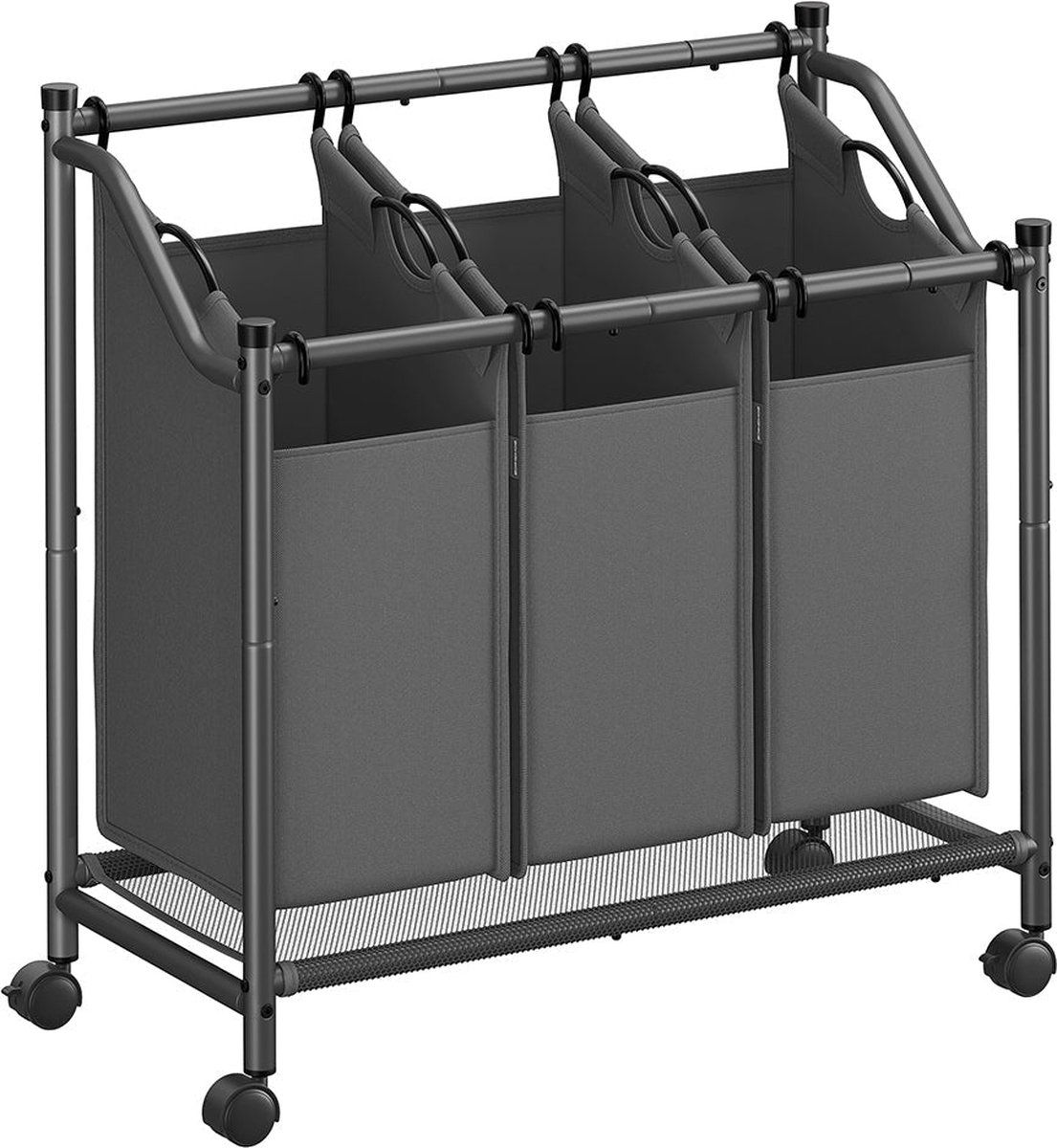 Goedkoopste Laundry Sorter - Wasmand - Kledingorganizer - Gepoedercoat staal - 80 x 38,5 x 81 cm - Leisteengrijs