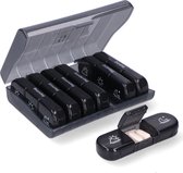 Gandria Pilulier 7 Jours - Pilulier Amovible - Boîte à Médicaments avec 21 Compartiments - Boîte à Médicaments avec Fermeture Robuste - 3 Compartiments par Jour - Zwart