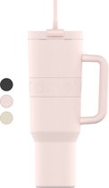Bol.com ONYX Drinkfles met Rietje 1.2 Liter - Waterfles voor Kinderen & Volwassenen - Thermosbeker Travel Mug - Motiverende Drin... aanbieding