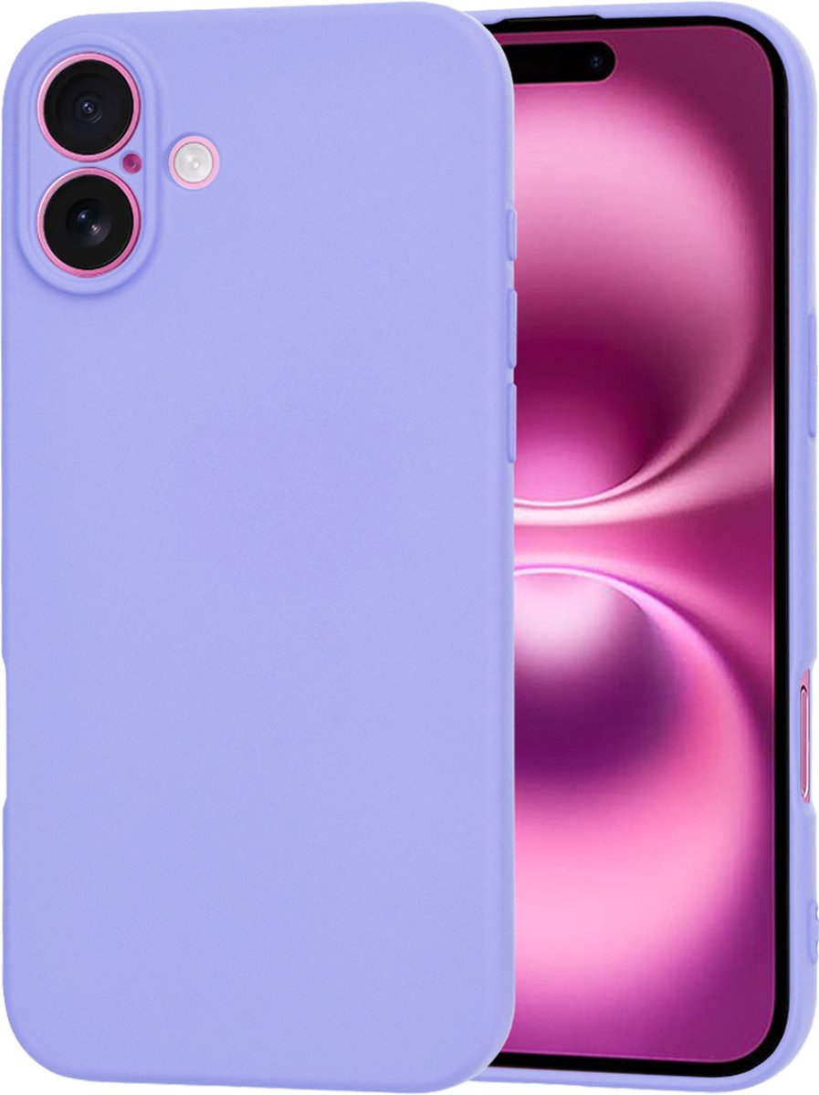 Techsuit Soft Flex Silicone Back Cover hoesje voor Apple iPhone 16 Plus - Light Purple