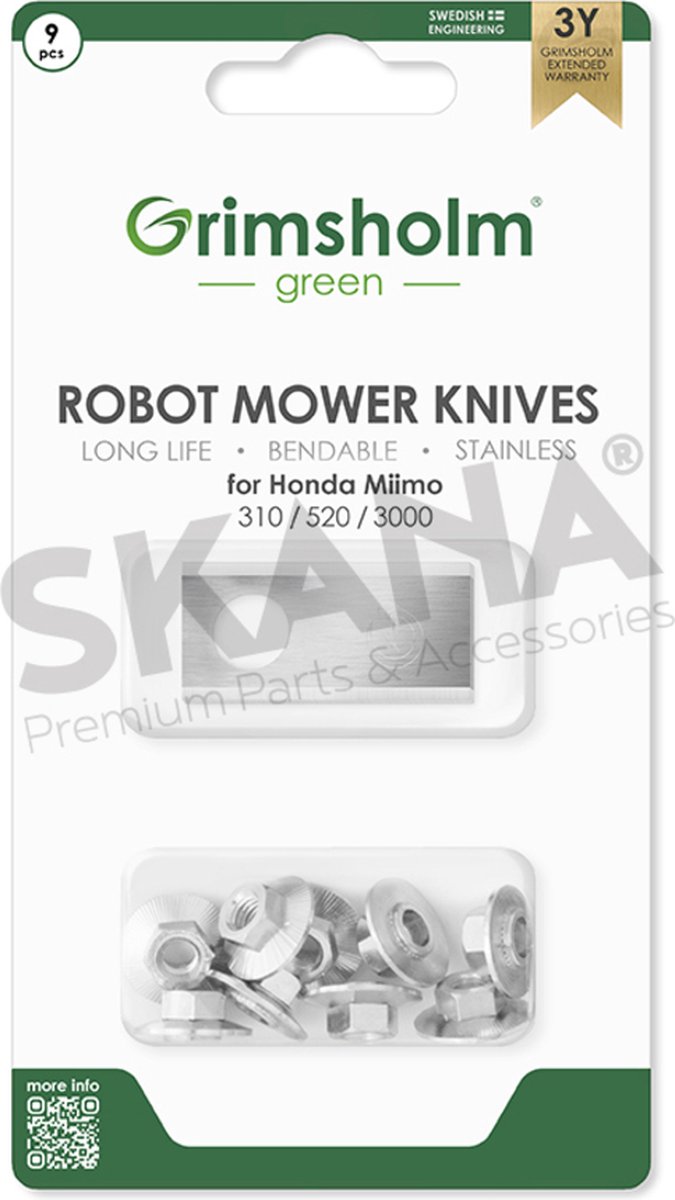 Blister met 9 maaimessen voor robotmaaiers HONDA van Honda — afbeelding 2