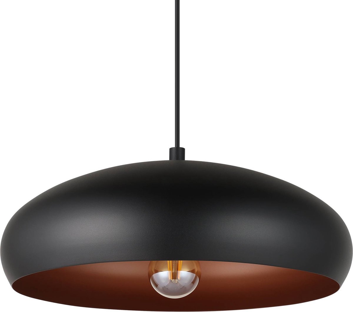 Bol.com EGLO Mogano 1 Hanglamp - E27 - Ø 40 cm - Zwart/Koper aanbieding