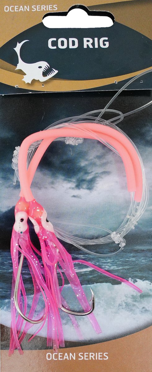 Eurocatch Cod Rig Pink Luminous 2-Haken 5/0 - 10 Stuks - Kabeljauw Onderlijenen - Zeevissen - Zevis Paternoster van Merkloos — afbeelding 2