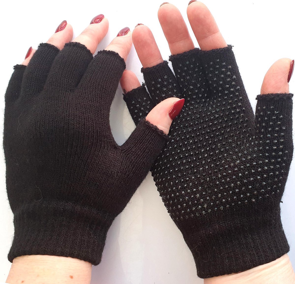 Scoby - Vingerloze Handschoenen Met Grip - Winterhandschoen - Winter - Fingerless Gloves - One Size - Zwart