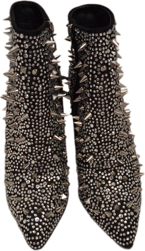 RUON- BOTTINES EROTISC- CLOUS SIVER- TALON 9 CM-36