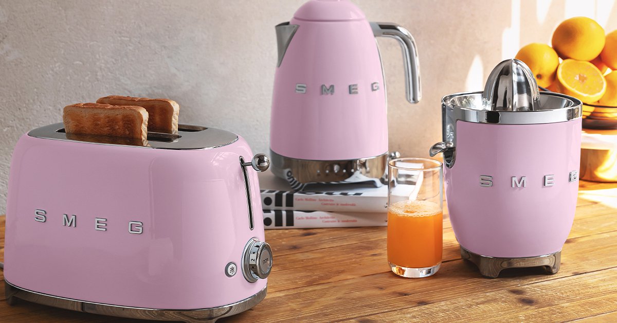 SMEG TSF01PKEU - Broodrooster - Roze - 2x2 - 950W - 6 niveaus thumbnail 2