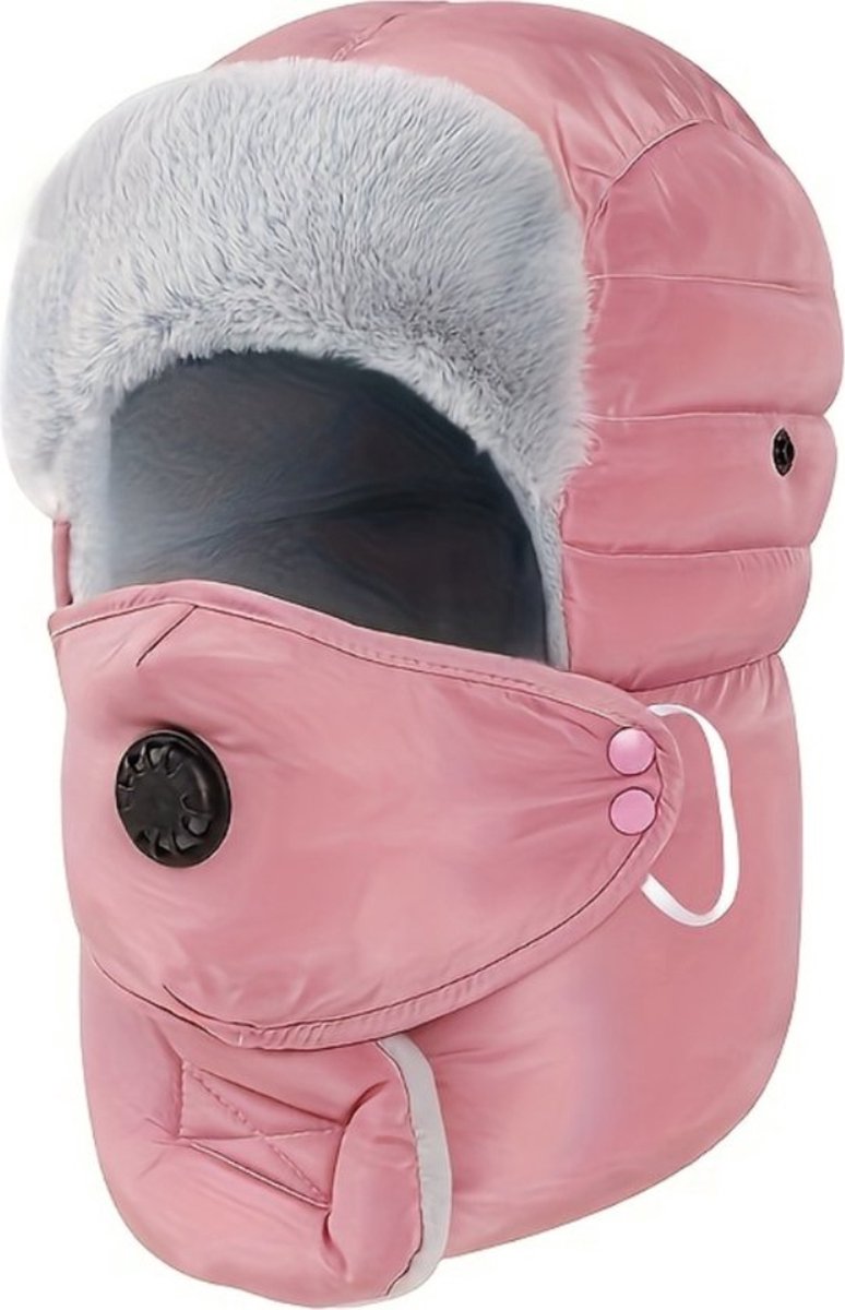 Bovista Wintermuts Heren Dames Volwassenen Muts Ski Mask Bivakmuts Balaclava Ski Masker Face Mask Full Face Mask Winter Masker Zonder Bril Roze