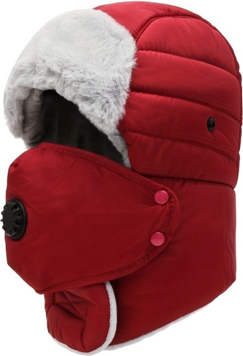 Bovista Wintermuts Heren Dames Volwassenen Muts Ski Mask Bivakmuts Balaclava Ski Masker Face Mask Full Face Mask Winter Rood