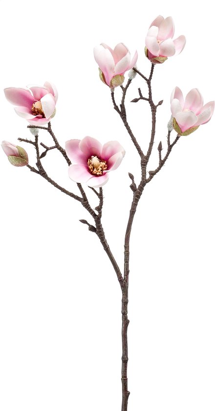 Emerald - Kunstbloem Magnolia mini 65cm lichtroze - Kunstplant voor binnen