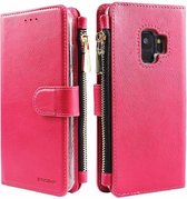 Xssive Wallet Book Case met Ritsvak voor Samsung Galaxy S9 Plus - Book Case - Pink