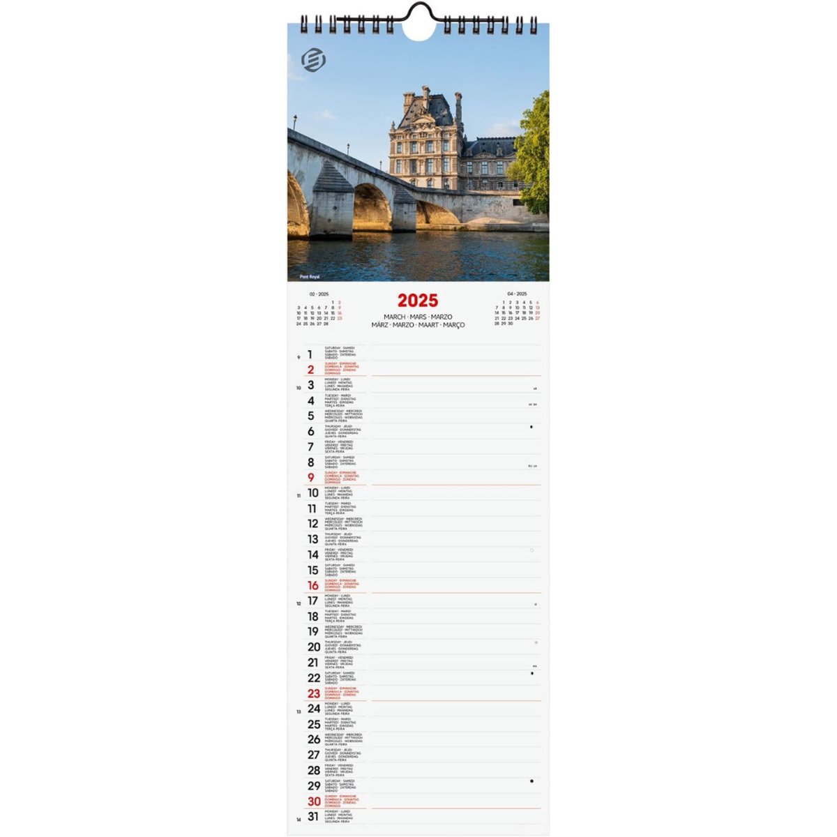 Equivera Jaarkalender 2025 - Maandkalender - Jaar Kalender - Jaarkalender - Jaarplanner - Kalender 2025