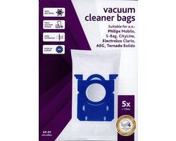 Vacustock stofzuigerzakken - Philips Mobilo, S-BAG, Cityline - Electrolux Clairio, AEG, Tornado Bolido - doos 5 zakken en 1 filter