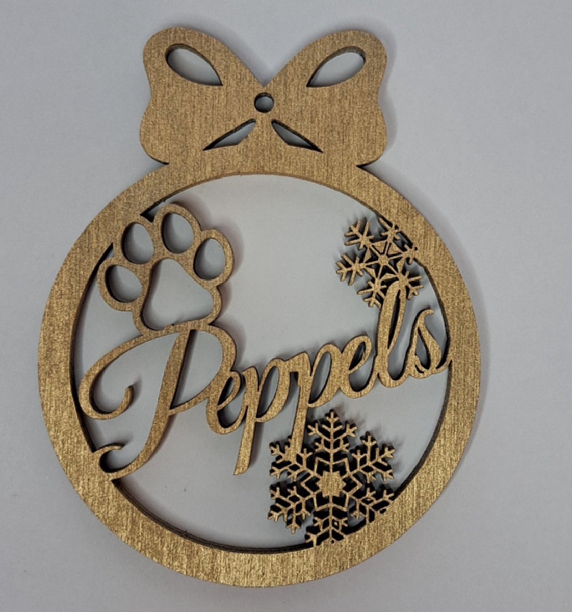 Kerstbal met naam design hondenpoot