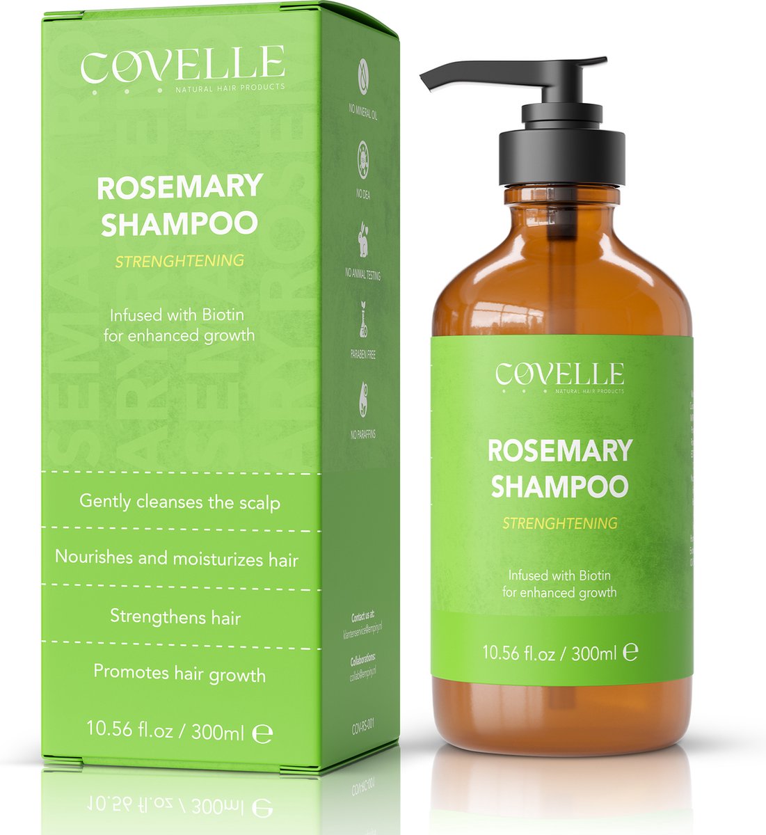 Bol.com Covelle - Rozemarijn Shampoo - Haargroei - Anti veroudering - Baardgroei - Haarserum - Hoofdhuid - Haarverzorging - Anti... aanbieding