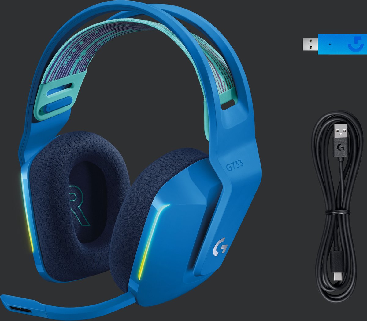 Logitech G733 LIGHTSPEED - Draadloze Gaming Headset - PS5/PS4 & PC - Blauw thumbnail 5