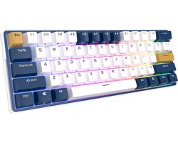 Royal Kludge RK61 Plus - Draadloos Toetsenbord - Mechanisch Gaming Toetsenbord - 61 Keys - RGB Keyboard - Blue Switches - Klein Blue