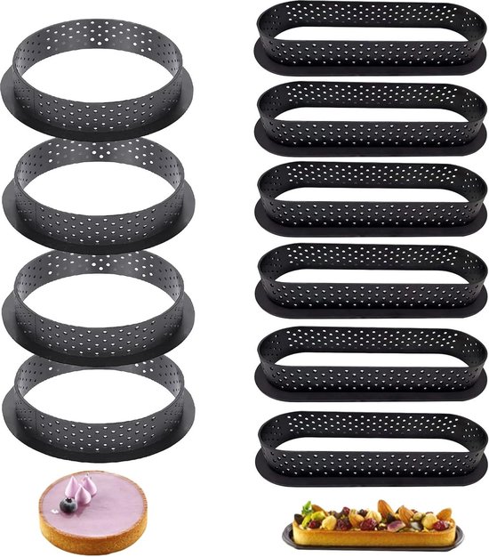 Moule De Cuisson En Silicone Forme Ronde Mousse Ring Circulaire Outils De Patisserie Et De Cuisson Pour Faire Mousse Tarte Quiche Moule Circulaire Moule Rond 8 Pieces