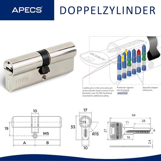 ABUS EC660 Halbzylinder Schließzylinder 30/10mm mit 3 bis 10 Schlüssel SKG** eBa