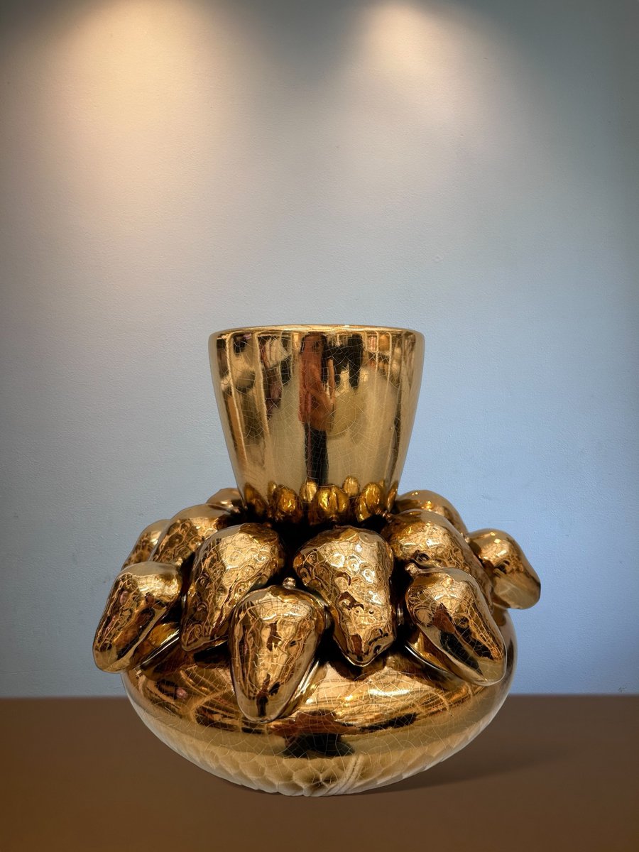 Champagne gouden aardbeienvaas