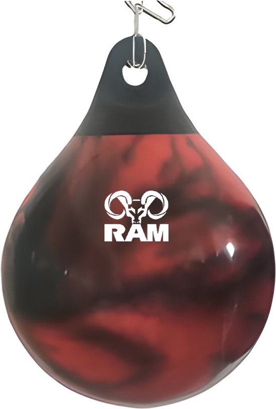 RAM Waterpro XL Deluxe Aquabag - Water Bokszak - Boksbal - Rood-Zwart - 55 Kilo - 60x46 cm - Geschikt voor Buiten - Voor volwassenen en kinderen