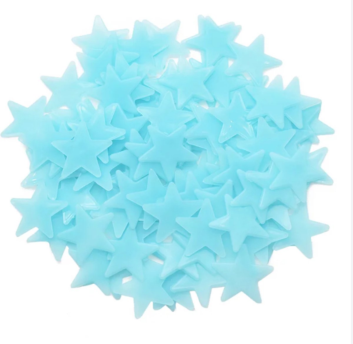 Scoby - Glow in the Dark Sterren - 100 Mini Sterren - Kinderkamer Decor - Nachtlicht - Blauw