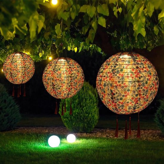 PhilzOps Lantaarn op zonne-energie voor buiten, 2 verpakkingen led-zonnelamp voor de tuin, IP65, waterdicht, warmwit, lantaarn, energie, hangend voor terras, binnenplaats, gazon, tafel, feest, huis