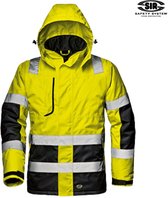 SIR SAFETY MATRIX HI VIS Hi Vis Reflecterend Parka Werkjas HEREN Veiligheidsjas Geel Zwart - Waterdicht - Winddicht - Gevoerd