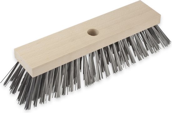 Straatbezem/buitenbezem - Leo - hout/staaldraad - 129 cm steel - 30 cm bezemkop - met stokhouder van Sorbo — afbeelding 2