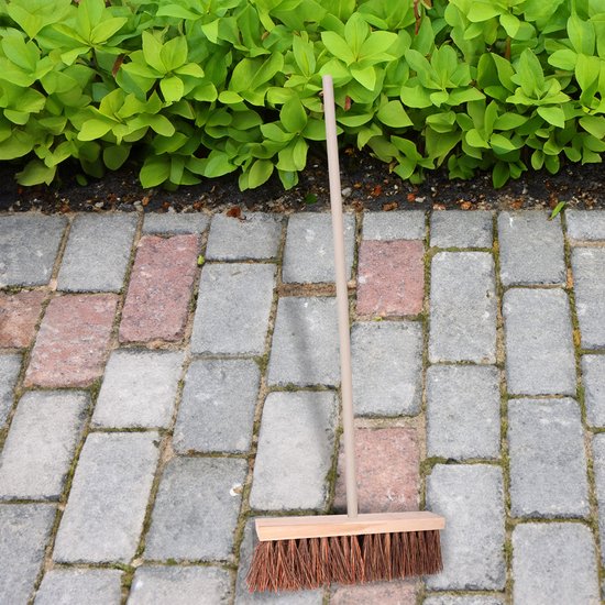 Straatbezem/buitenbezem - Theo - hout/piassava - 121 cm steel - 40 cm bezemkop - werkplaats bezem van Vero Richezza — afbeelding 2
