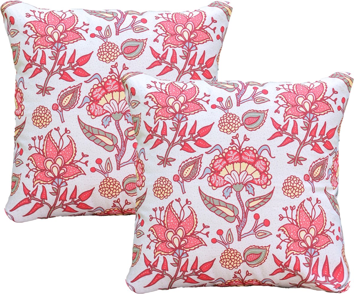 Set van 2 Kussenshoes 45x45cm | Buiten kussenhoezen | kussensloop | sierkussens | cushion cover | katoen | Cotton Canvas digital print