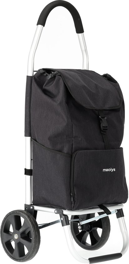 Mooiys Boodschappentrolley met Wielen - Opvouwbaar - Afneembare Boodschappentas - Boodschappenwagen 45L