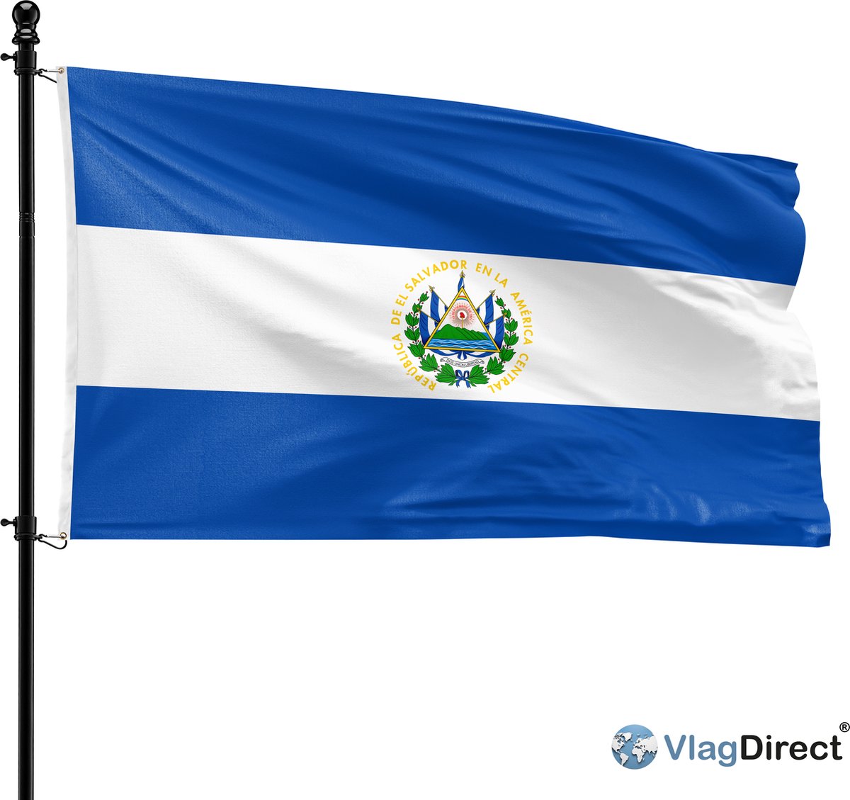 VlagDirect - Salvadoraanse vlag - El Salvador vlag - 90 x 150 cm.