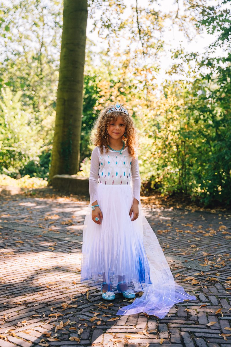 Prinsessenjurk meisje - Verkleedkleding - Het Betere Merk - Paarse haarband - Lila handschoenen - Prinsessen speelgoed - cadeau meisje - verjaardag meisje — afbeelding 3