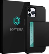 Hoesje Geschikt voor iPhone 16 Pro Max Pashouder Hard Case Hoes - Hoes Geschikt voor iPhone 16 Pro Max Hoesje Back Cover Met Pasjeshouder - Zwart