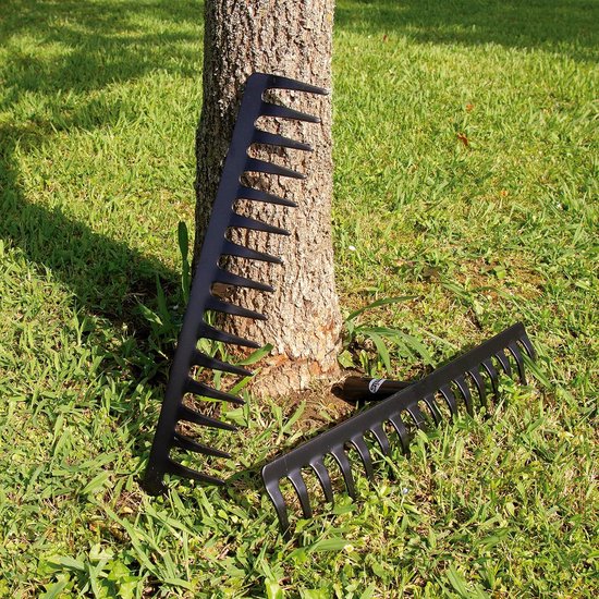 Vijftandhark, werkbreedte bedraagt 8,5 cm, bloemenhark van roestvrij staal. De