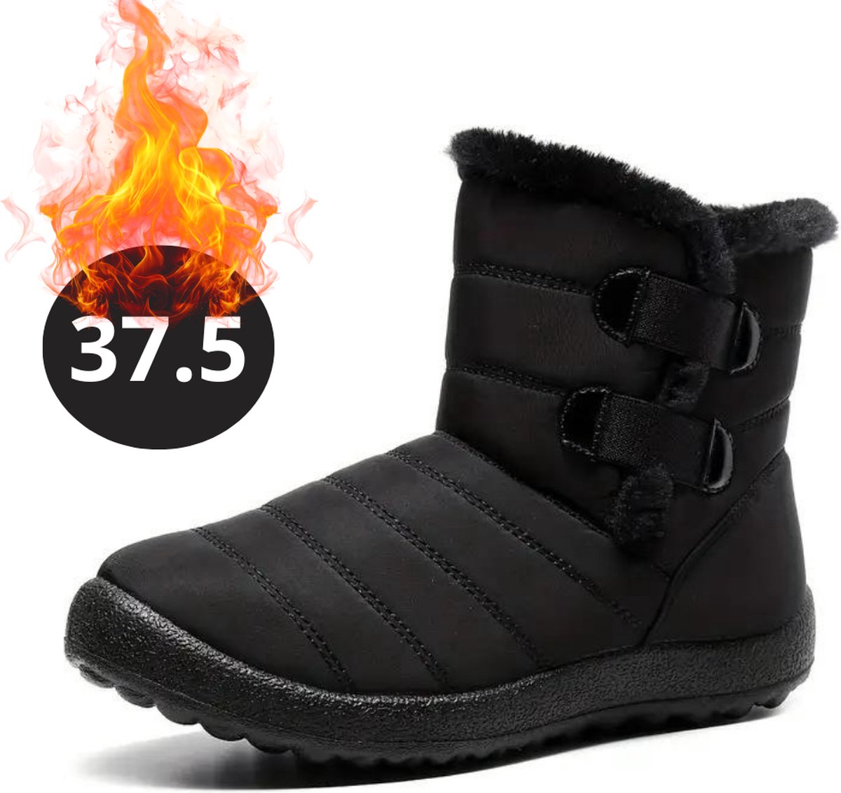 Bovista Snowboots Sneeuwschoenen Sneeuwboots Dames Wintersport Ski Skischoenen – 37.5 Bandje Zwart