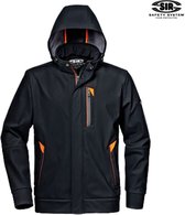 SIR SAFETY REVOLUTION Softshell Werkjas HEREN Veiligheidsjas Zwart - Waterafstotend - Ergonomische Mouwen - Afneembare Capuchon