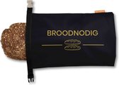 Broodnodig® - Herbruikbare Broodzak (44x30cm) – 100% RPET – Broodzakken Voor Zelfgebakken Brood – Broodtrommel – Thuisbakker - Diepvrieszak - Brooddoos – Zwart