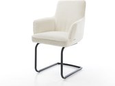 Modèle de traîneau Heira- Flex avec accoudoir modèle de traîneau rond noir bouclé noyau à ressorts ensachés blanc