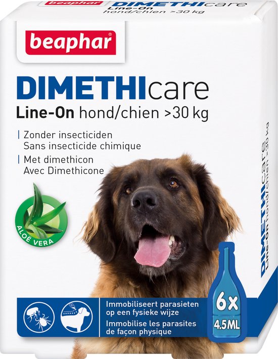 Beaphar Dimethicare Line-On Hond - Anti vlooien en tekenmiddel - Van 30kg