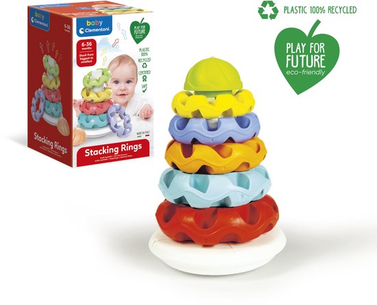 Baby Clementoni - Stapeltoren - 5 Stapelringen - Duurzaam Speelgoed - Vanaf 1 Jaar van Clementoni — afbeelding 4
