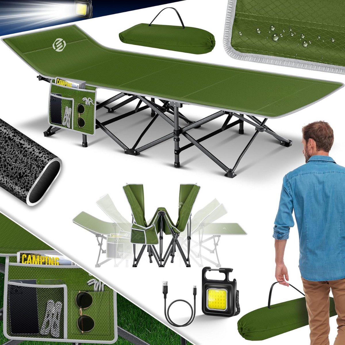 Equivera Veldbed - Kampeerbed - Veldbedden - Veldbed Kamperen - Kampeermatras