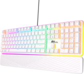 Bol.com Royal Kludge RK918 - Gaming Toetsenbord - Mechanisch Toetsenbord - RGB - Wit - Brown Switches - Met Polssteun aanbieding