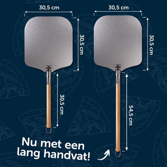 Cozze® Lichtgewicht Pizzaschep met gaten 66x30x30 cm - aluminium Cozze® Lichtgewicht Pizzaschep met gaten 66x30x30 cm - aluminium