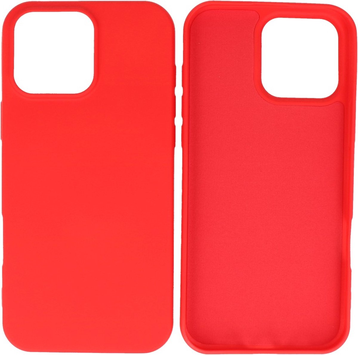Hoesje Geschikt voor iPhone 16 Pro - Fashion Telefoonhoesje Backcover - Siliconen Hoesje - Rood