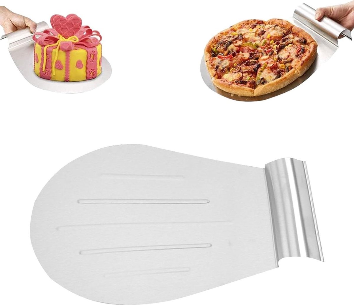 Roestvrijstalen Pizzaschep en Taartschep Taartsnijder met Handgrepen Taartredder en Pizzaspatel Pizzaschep