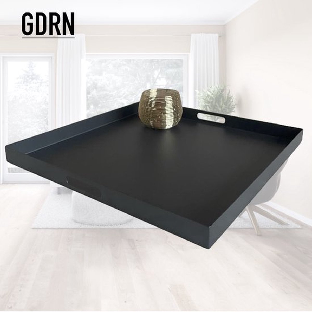 GDRN - Dienblad zwart - 56 cm - Vierkant - Decoratieplateau