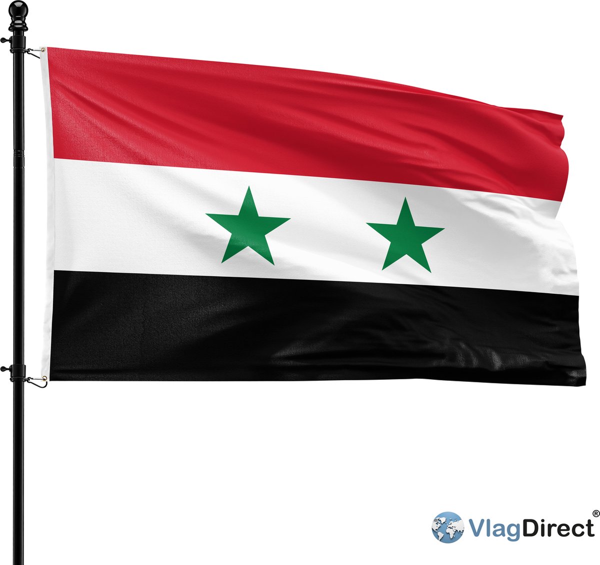 VlagDirect - Syrische vlag - Syrië vlag - 90 x 150 cm.